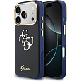 Guess IML 4G Script Metal Logo kryt iPhone 17 Pro Max modrý
