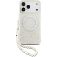Guess IML Flowers Allover Strap MagSafe kryt iPhone 17 Pro Max bílý