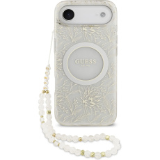 Guess IML Flowers Allover Strap MagSafe kryt iPhone Air bílý