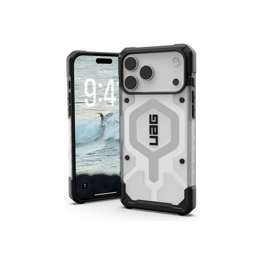UAG Pathfinder Clear Magsafe kryt iPhone 17 Pro Max čirý/stříbrný
