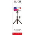 BAZAR - WG - Selfie tyč WG 6, Selfie tyč + tripod, teleskopická, s bluetooth tlačítkem, černá - Poškozený obal (Komplet)