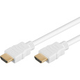 PremiumCord HDMI High Speed + Ethernet kabel,bílý, zlacené konektory, 15m