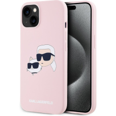 Karl Lagerfeld Liquid Silicone Double Heads Magsafe zadní kryt iPhone 14 růžový