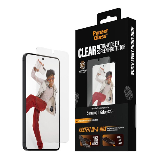 PanzerGlass® Ultra-Wide Fit sklo s bezprašným aplikačním boxem Samsung Galaxy S26+
