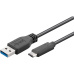 PremiumCord USB-C/USB-A napájecí kabel 40W 1m černý