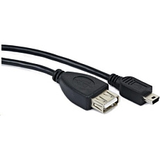 Kabel USB AF/mini BM, OTG, 15cm pro tab. a tel.