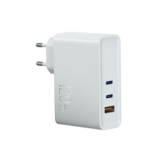 WG - Síťová nabíječka GaN 3x USB 120W, 1x USB-A + 2x USB-C, bílá WG - Síťová nabíječka GaN 3x USB 120W, 1x USB-A + 2x USB-C, bílá