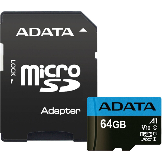 ADATA MicroSDXC karta 64GB Premier UHS-I Class 10 + SD adaptér