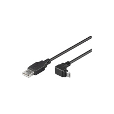 PremiumCord kabel micro USB 2.0, A-B konektor do úhlu 90° 3m