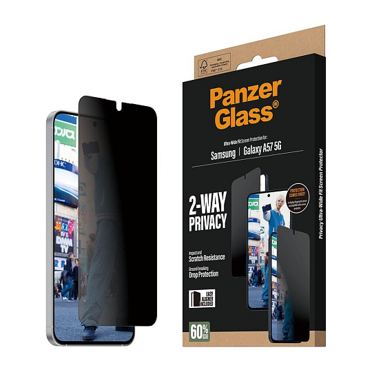 PanzerGlass® Privacy sklo s instalačním rámečkem Samsung Galaxy A57