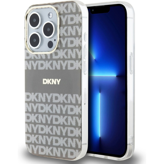 DKNY PC/TPU Repeat Pattern Tonal Stripe Magsafe kryt iPhone 15 Pro Max béžový