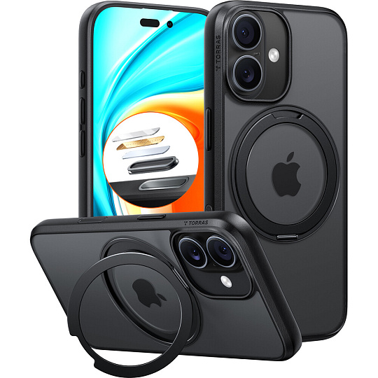 Torras Ostand Pro MagSafe kryt iPhone 17 black