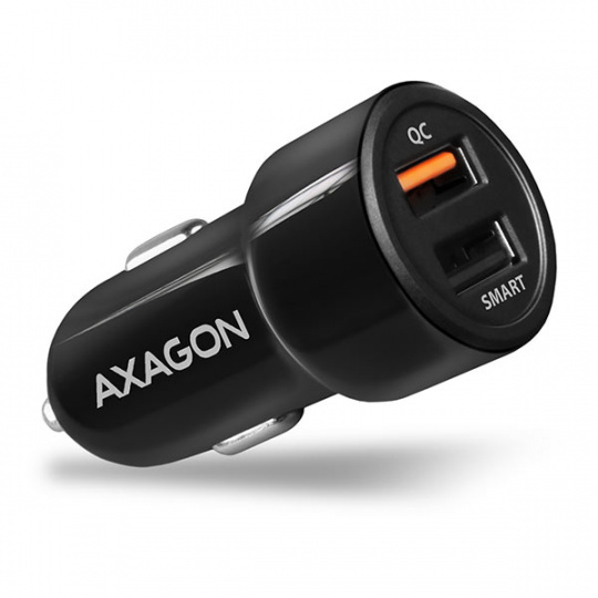 AXAGON PWC-QC5, QUICK a SMART nabíječka do auta, 2x port QC3.0/AFC/FCP + 5V-2.6A, 31.5W