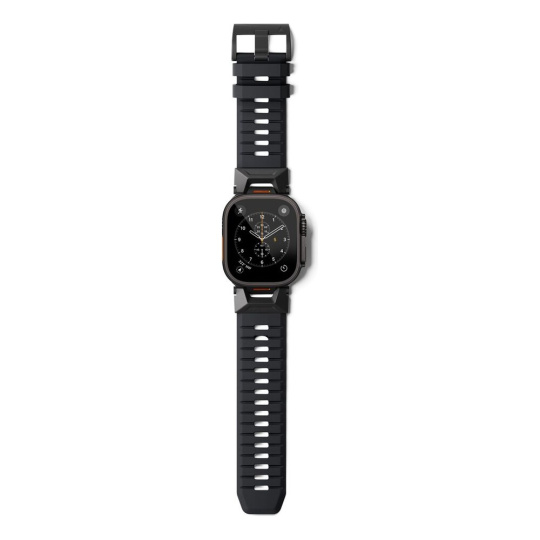 Epico Rubber Pro řemínek s nerezovým zapínáním pro Apple Watch 49/46/45/44/42mm černý