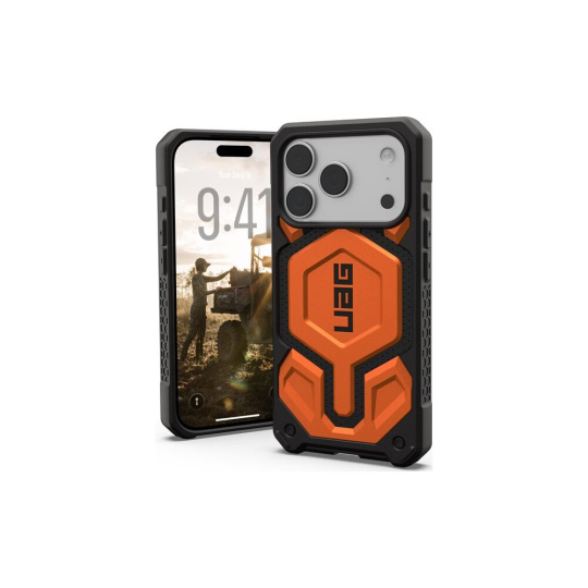 UAG Monarch Pro MagSafe Kevlar kryt iPhone 17 Pro oranžový