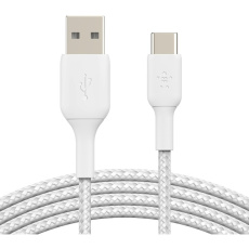 Belkin BOOST Charge Braided USB-C/USB-A odolný kabel, 1m, bílý