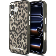 Karl Lagerfeld IML Leopard MagSafe Zadní Kryt pro iPhone 17 hnědý