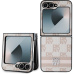 DKNY PU Leather Checkered Pattern and Stripe kryt Samsung Galaxy Z Flip 6 růžový