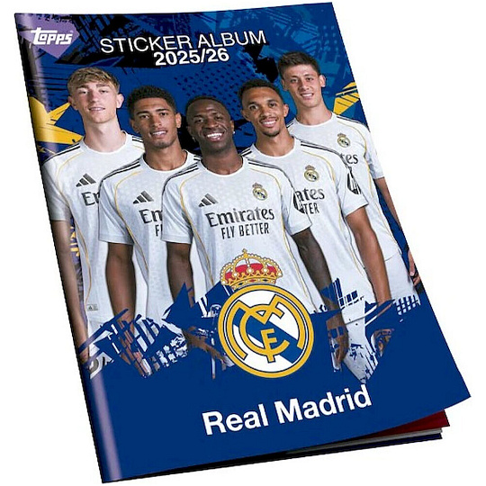 Topps fotbalové samolepky Real Madrid 2025/2026 – Album Complete Set