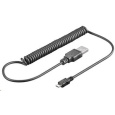 PREMIUMCORD Kabel USB 2.0 A - Micro B propojovací 1m, kroucený (M/M)