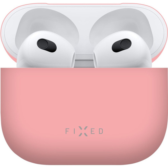 FIXED Silky ultratenké silikonové pouzdro Apple Airpods 3 růžové