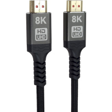 PremiumCord HDMI 2.1/HDMI 2.1 opletený kabel s ethernetem 8K 1m černý