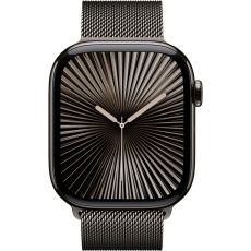 Apple Watch Series 10 Cellular 46mm Břidlicově šedý titan s břidlicově šedým milánským tahem S/M Apple Watch Series 10 Cellular 46mm Břidlicově šedý titan s břidlicově šedým milánským tahem S/M