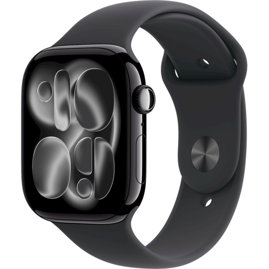 Apple Watch Series 11 Cellular (46mm) Klavírně černý hliník s černým sportovním řemínkem M/L