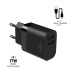 FIXED nabíječka s USB-A/MicroUSB kabelem, 1 m, 17W, černá