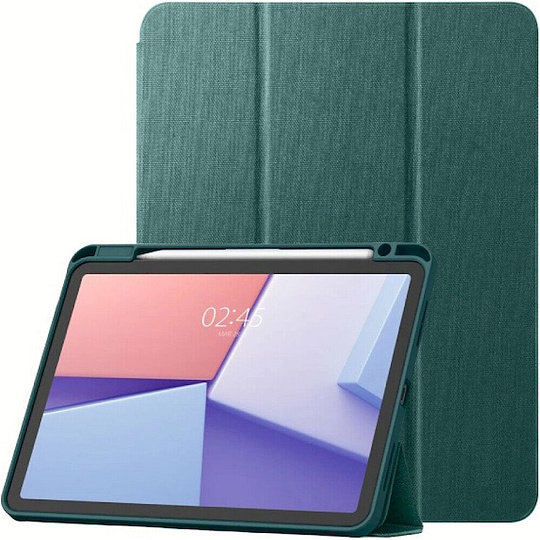 Spigen Urban Fit flipové pouzdro iPad Pro 13" 2025 tmavě zelené