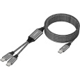 PremiumCord USB-C napájecí kabel s chytrým rozdělením výkonů 100W 1m černý/bílý