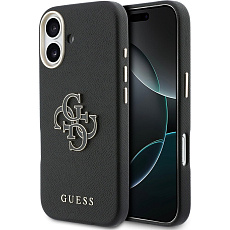 Guess PU Resin Logo kryt iPhone 17 černý