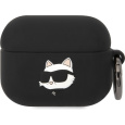 Karl Lagerfeld 3D Logo NFT Choupette Head Silikonové pouzdro Airpods Pro černé