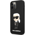 Karl Lagerfeld Liquid Silicone Ikonik NFT zadní kryt pro iPhone 12/12 Pro černý