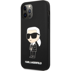 Karl Lagerfeld Liquid Silicone Ikonik NFT zadní kryt pro iPhone 12/12 Pro černý