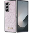 Guess PC/TPU Glitter Flakes Metal Logo kryt Samsung Galaxy Z Fold 6 růžový