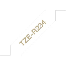 Brother TZe-R234 textilní páska zlatá na bílém 12 mm