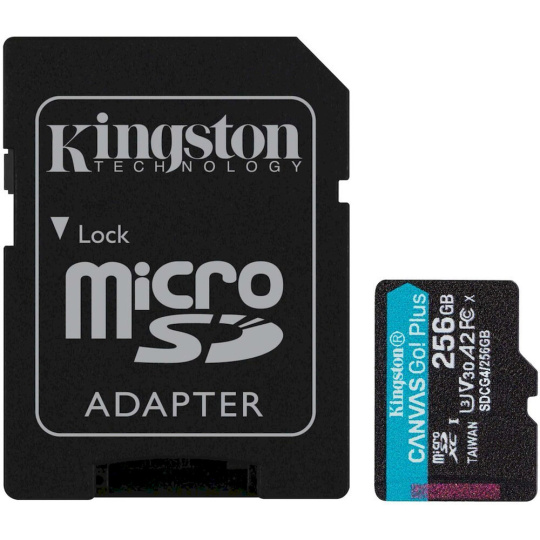 Kingston MicroSDXC Canvas Go Plus 512GB A2 Class 10 200MB/s + SD adaptér Kingston MicroSDXC Canvas Go Plus 512GB A2 Class 10 200MB/s + SD adaptér