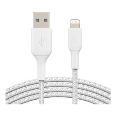 Belkin BOOST Charge Braided Lightning/USB-A odolný kabel, 1m, bílý