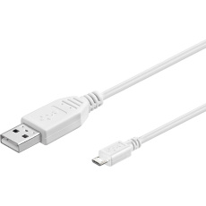 PremiumCord kabel USB 2.0 A-Micro USB B 0,5m bílý