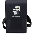 Karl Lagerfeld Saffiano Metal Logo NFT Wallet Bag pouzdro černé