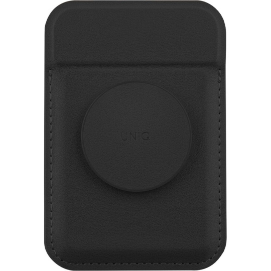 UNIQ FLIXA MagSafe stojánek s gripem a se sloty pro platební kartu černý UNIQ FLIXA MagSafe stojánek s gripem a se sloty pro platební kartu černý