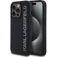 Karl Lagerfeld 3D Rubber Glitter Logo kryt iPhone 13 Pro černý