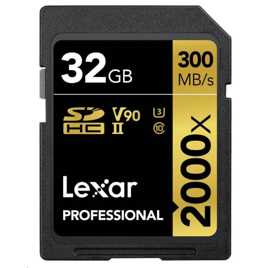 Lexar SDHC Pro 2000X UHS-II U3 R300/W260 (V90) 32GB Lexar SDHC Pro 2000X UHS-II U3 R300/W260 (V90) 32GB