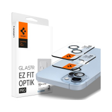 Spigen Glass tR EZ Fit Optik Pro 2 Pack ochranné sklo na fotoaparát iPhone 15/15 Plus/14/14 Plus mod