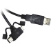 PremiumCord kabel USB A-Micro USB+Mini USB 5pin 1.8m