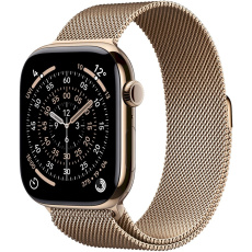 Apple Watch Series 11 Cellular (46mm) Zlatý titan se zlatým milánským tahem M/L