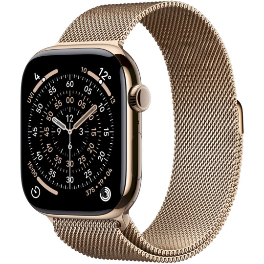 Apple Watch Series 11 Cellular (46mm) Zlatý titan se zlatým milánským tahem M/L