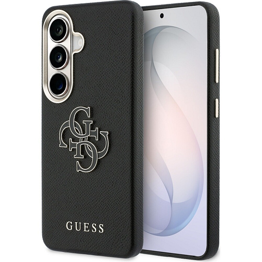 Guess PU 4G Resin Metal Logo kryt Samsung Galaxy S26 černý