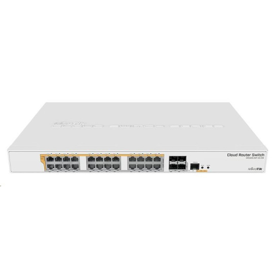 MikroTik Cloud Router Switch CRS328-24P-4S+RM, 800MHz CPU,512MB RAM, 24xLAN, 4xSFP+ slot, vč. L5 - rozbaleno